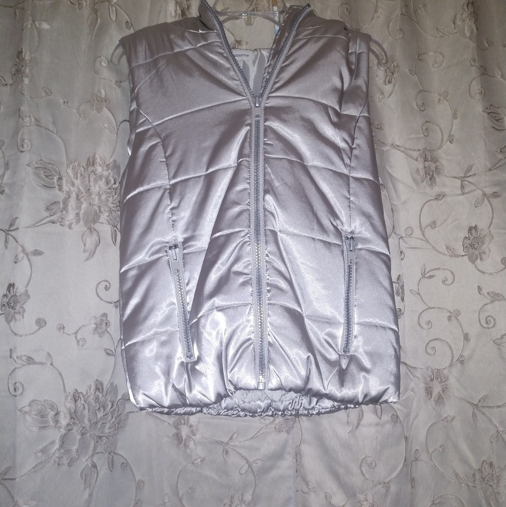 Silver Vest FAUX Fur